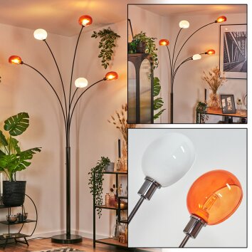 Nikkala Lampada da terra Cromo, Nero, 5-Luci