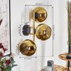 Koyoto Lampada a sfera, Applique Oro, Nero, 3-Luci