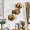 Koyoto Lampada a sfera, Applique Oro, Nero, 3-Luci