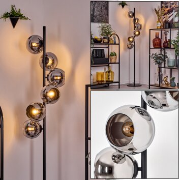 Koyoto Lampada da terra 31 cm Cromo, Grigio fumo, 6-Luci