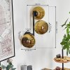 Koyoto Lampada a sfera, Applique Oro, 3-Luci
