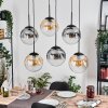 Gastor Lampadario a sospensione, Lampada a sfera, Lampada a sospensione Ambrato, Chiaro, Grigio fumo, 6-Luci