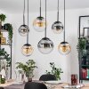 Gastor Lampadario a sospensione, Lampada a sfera, Lampada a sospensione Ambrato, Chiaro, Grigio fumo, 6-Luci