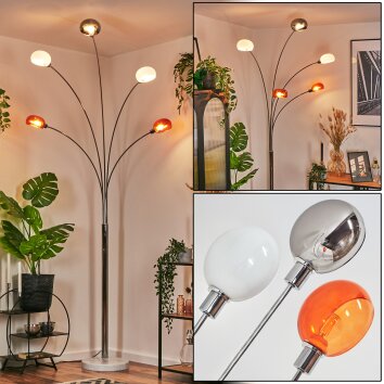 Nikkala Lampada da terra Cromo, Bianco, 5-Luci Nikkala Lampada da terra Cromo, Bianco, 5-Luci