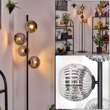 Ripoll Lampada da terra Cromo, Grigio fumo, 4-Luci
