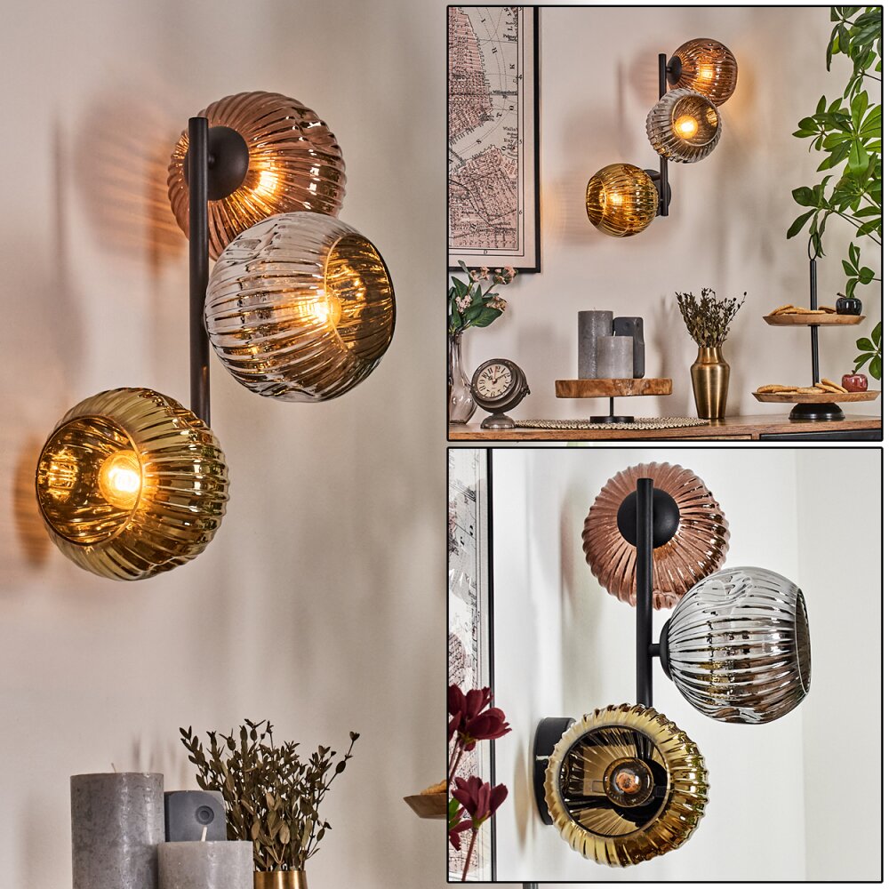 Ripoll Lampada a sfera, Applique Cromo, Oro, Ramato, Grigio fumo, 3-Luci main product photo