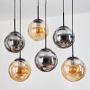 Gastor Lampadario a sospensione, Lampada a sfera, Lampada a sospensione Ambrato, Grigio fumo, 6-Luci