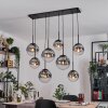 Gastor Lampadario a sospensione, Lampada a sfera, Lampada a sospensione Chiaro, Grigio fumo, 8-Luci