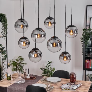Gastor Lampadario a sospensione, Lampada a sfera, Lampada a sospensione Chiaro, Grigio fumo, 8-Luci Gastor Lampadario a sospensione, Lampada a sfera, Lampada a sospensione Chiaro, Grigio fumo, 8-Luci