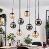 Gastor Lampadario a sospensione, Lampada a sfera, Lampada a sospensione Ambrato, Grigio fumo, 8-Luci