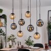 Gastor Lampadario a sospensione, Lampada a sfera, Lampada a sospensione Ambrato, Grigio fumo, 8-Luci