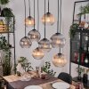 Koyoto Lampadario a sospensione, Lampada a sfera, Lampada a sospensione Écru, Nero, 8-Luci