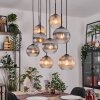 Koyoto Lampadario a sospensione, Lampada a sfera, Lampada a sospensione Écru, Nero, 8-Luci