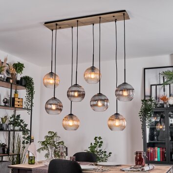 Koyoto Lampadario a sospensione, Lampada a sfera, Lampada a sospensione Écru, Nero, 8-Luci