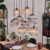 Koyoto Lampadario a sospensione, Lampada a sfera, Lampada a sospensione Écru, Nero, 8-Luci