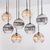 Koyoto Lampadario a sospensione, Lampada a sfera, Lampada a sospensione Écru, Nero, 8-Luci