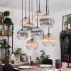 Koyoto Lampadario a sospensione, Lampada a sfera, Lampada a sospensione Écru, Nero, 8-Luci