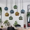 Koyoto Lampadario a sospensione, Lampada a sfera, Lampada a sospensione Écru, Nero, 8-Luci