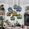 Koyoto Lampadario a sospensione, Lampada a sfera, Lampada a sospensione Écru, Nero, 8-Luci