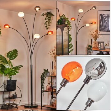 Nikkala Lampada da terra Cromo, Nero, 5-Luci