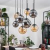 Gastor Lampadario a sospensione, Lampada a sfera, Lampada a sospensione Ambrato, Grigio fumo, 8-Luci