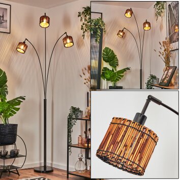 Cando Lampada da terra Cromo, Nero, 3-Luci