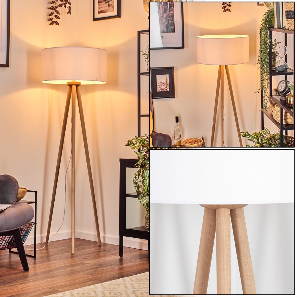 Saladillo Lampada da terra Legno chiaro, Bianco, 1-Luce main product photo