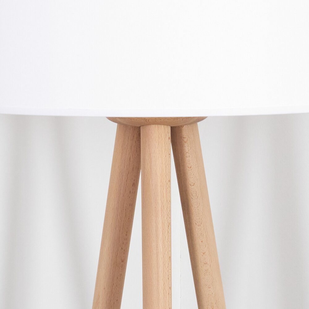 Saladillo Lampada da terra Legno chiaro, Bianco, 1-Luce