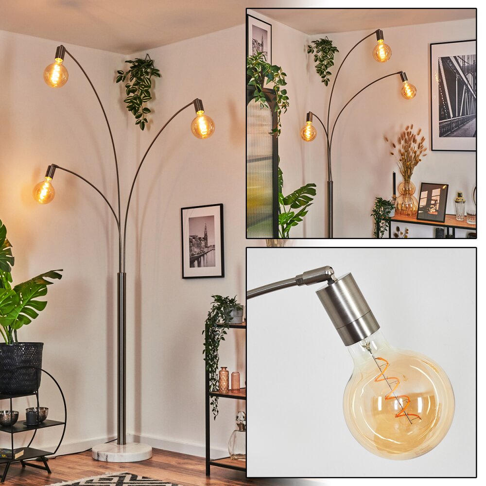 Codecreo Lampada da terra Nichel opaco, Nero, Bianco, 3-Luci main product photo