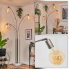 Codecreo Lampada da terra Nichel opaco, Nero, Bianco, 3-Luci