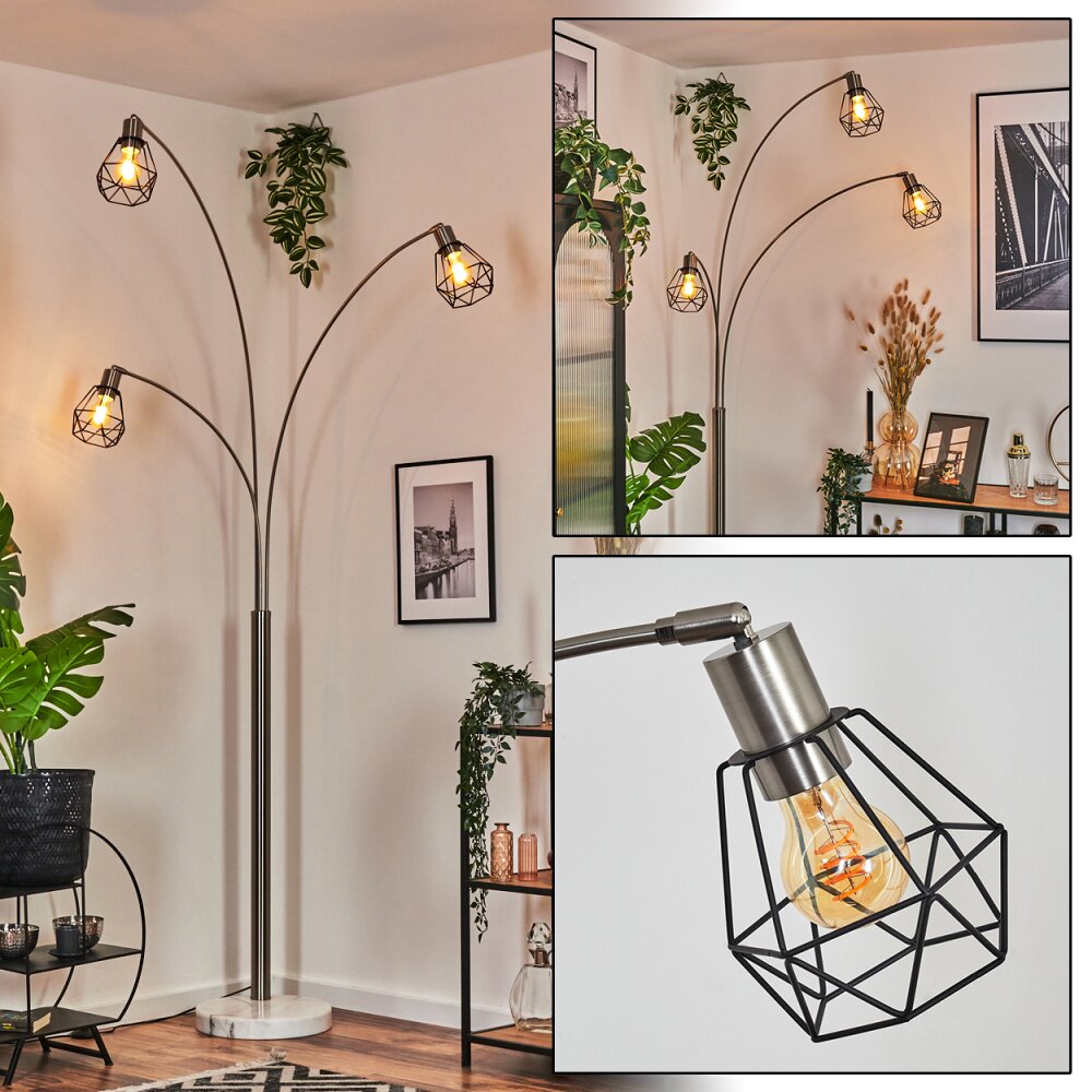 Yaak Lampada da terra Nichel opaco, Nero, Bianco, 3-Luci main product photo