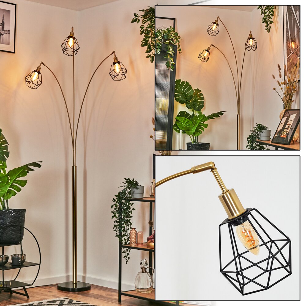 Yaak Lampada da terra Ottone, Nero, 3-Luci main product photo