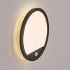 Qadir Lampada da parete per esterno, Applique LED Nero, 1-Luce, Sensori di movimento