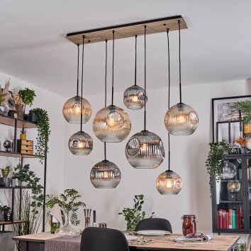 Ripoll Lampadario a sospensione, Lampada a sfera, Lampada a sospensione Écru, Nero, 8-Luci