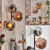 Ripoll Lampada a sfera, Applique Cromo, Ramato, Grigio fumo, 3-Luci