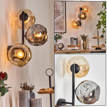 Ripoll Lampada a sfera, Applique Ambrato, Grigio fumo, 3-Luci