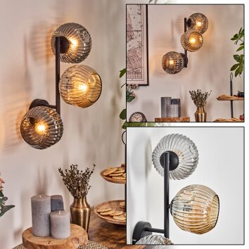 Ripoll Lampada a sfera, Applique Ambrato, Grigio fumo, 3-Luci