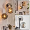 Ripoll Lampada a sfera, Applique Cromo, Chiaro, Grigio fumo, 3-Luci