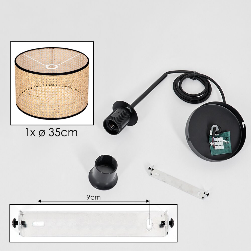 Ramila Lampadario a sospensione, Lampada a sospensione Écru, Nero, 1-Luce
