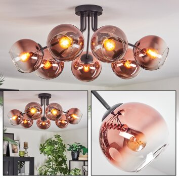 Koyoto Plafoniera, Lampada a sfera Chiaro, Ramato, 7-Luci