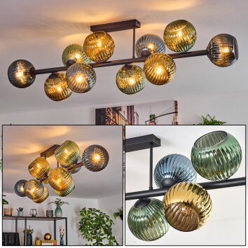 Koyoto Plafoniera, Lampada a sfera Blu, Oro, Verde, 10-Luci