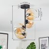 Koyoto Plafoniera, Lampada a sfera Ambrato, Chiaro, 4-Luci