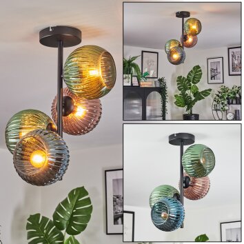 Koyoto Plafoniera, Lampada a sfera Blu, Verde, Ramato, 4-Luci