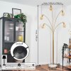 Codecro Lampada da terra Ottone, Nero, Bianco, 5-Luci