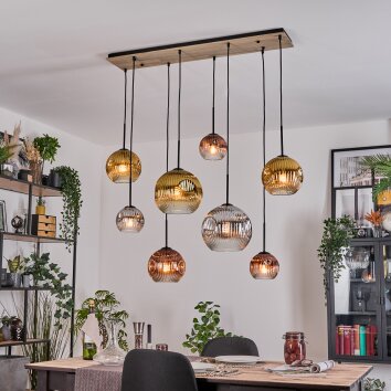 Ripoll Lampadario a sospensione, Lampada a sfera, Lampada a sospensione Écru, Nero, 8-Luci
