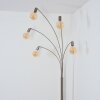 Codecreo Lampada da terra Nichel opaco, Nero, Bianco, 5-Luci
