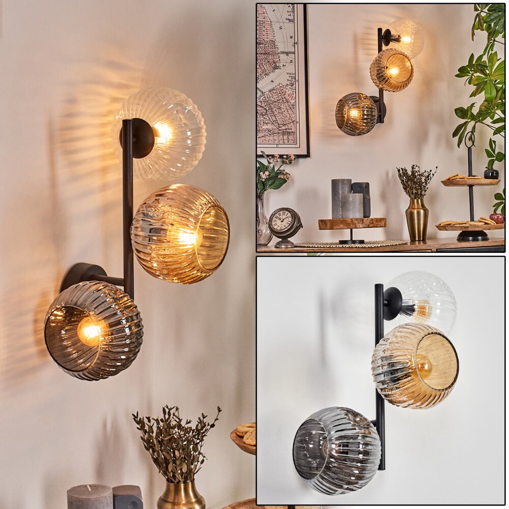 Ripoll Lampada a sfera, Applique Ambrato, Chiaro, Grigio fumo, 3-Luci main product photo