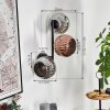 Ripoll Lampada a sfera, Applique Cromo, Ramato, Grigio fumo, 3-Luci