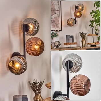 Ripoll Lampada a sfera, Applique Cromo, Ramato, Grigio fumo, 3-Luci