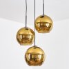 Koyoto Lampadario a sospensione, Lampada a sfera, Lampada a sospensione a cluster Oro, 3-Luci